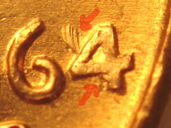 1964-D-Lincoln-Memorial-Cent---What-Are-The-Lines-By-The-4?